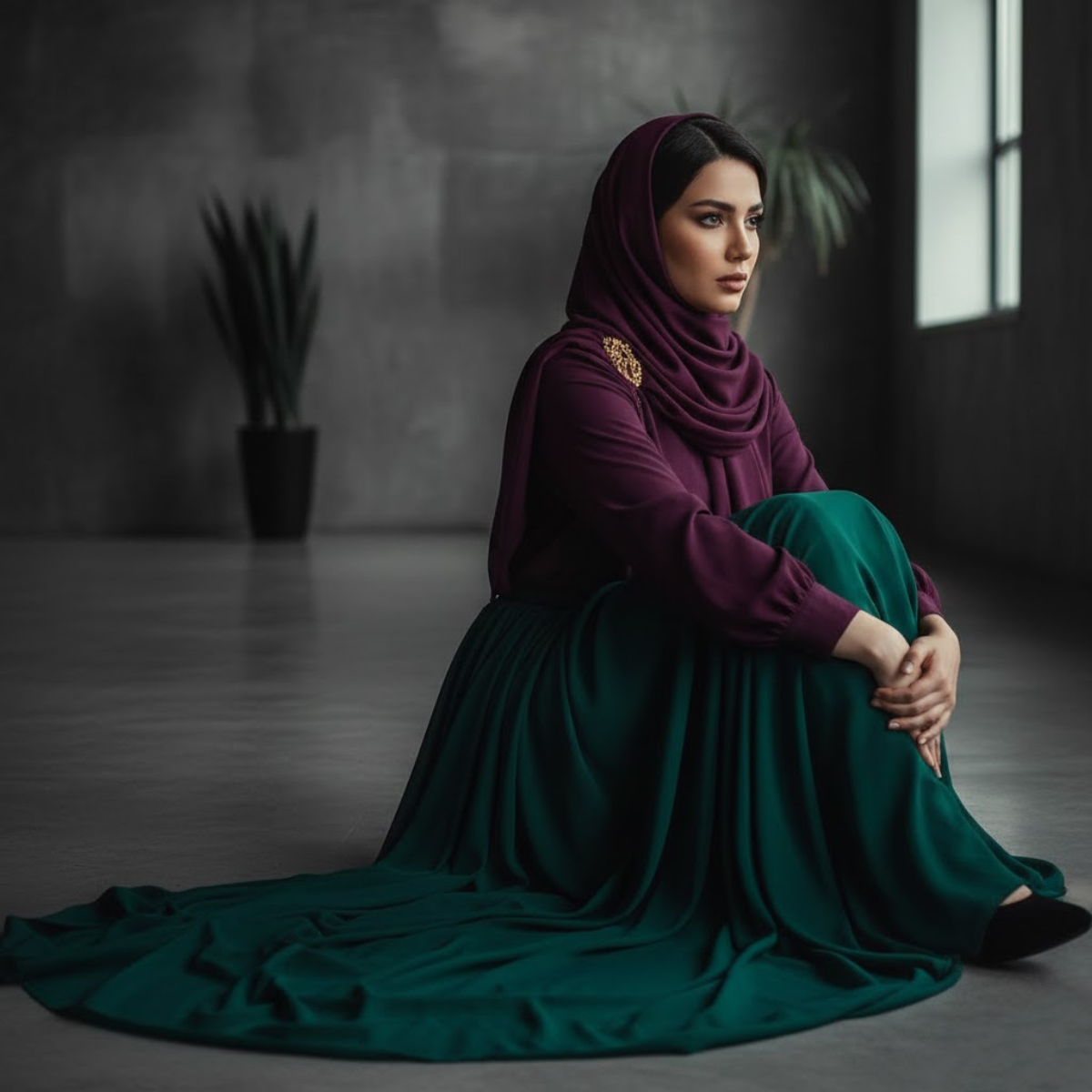 پاهای جمع شده زیر دامن